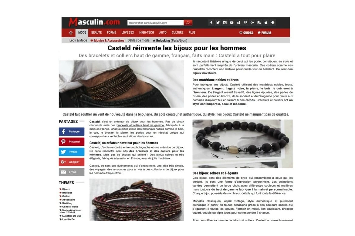 Casteld un créateur de Bijoux pour Hommes