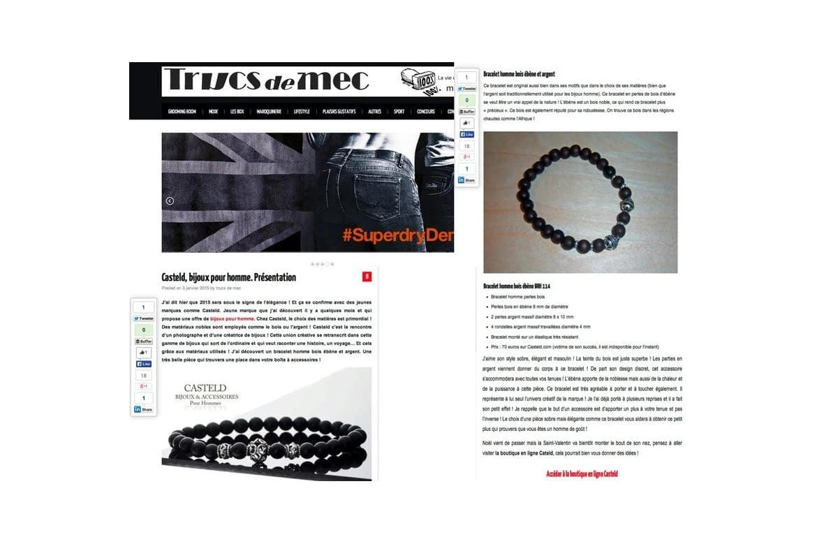 Marque CASTELD, bijoux pour homme